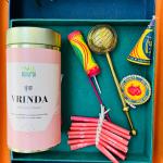 Festive Diwali Gift Hamper | Tea | Seed (Plantable) Patakha Set of 4 | Royal Brass Strainer | Pack of 4